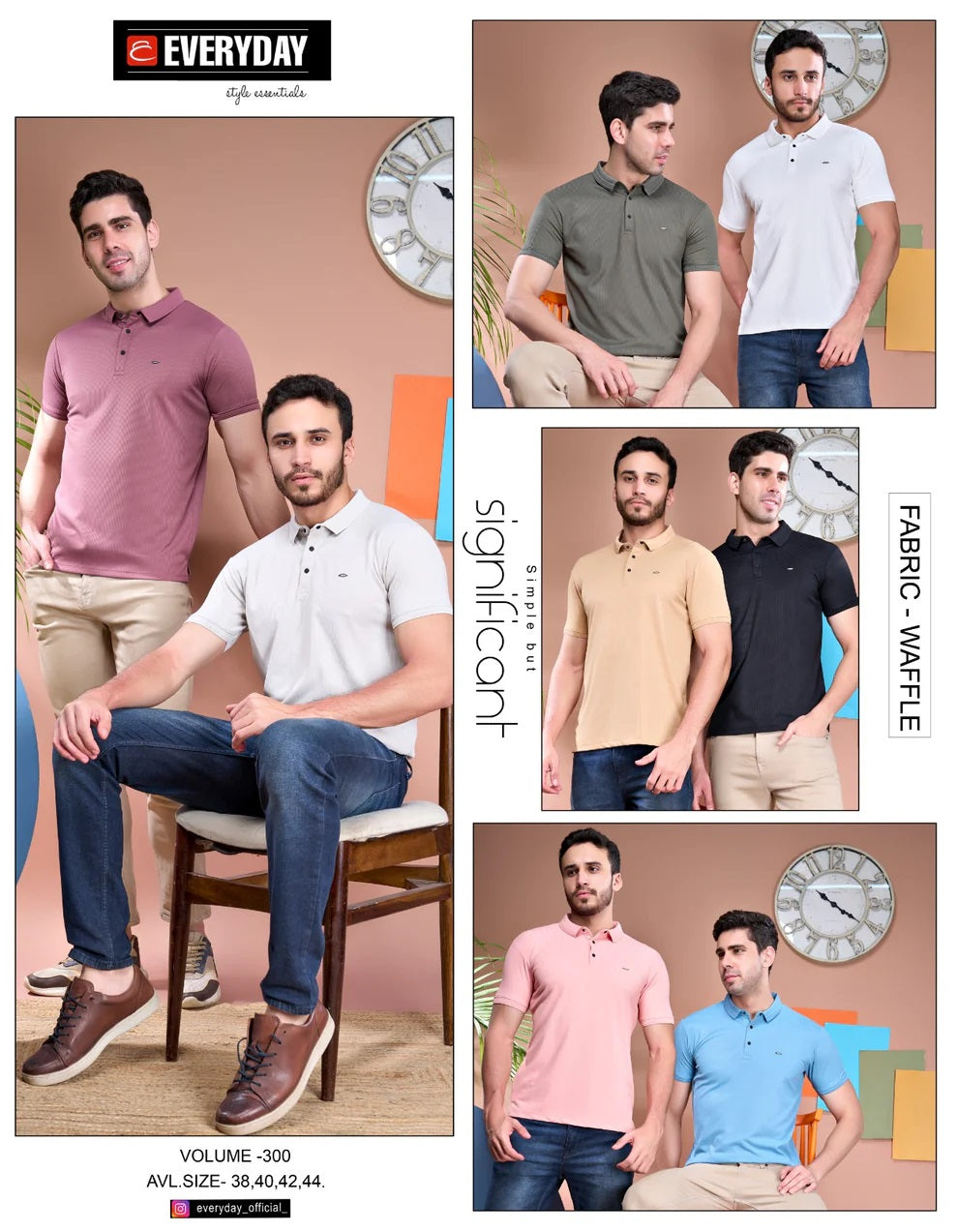 Everyday Men Athleisure Ultra Soft Rose Pink Polo T-Shirt - Short Sleeve, Textured