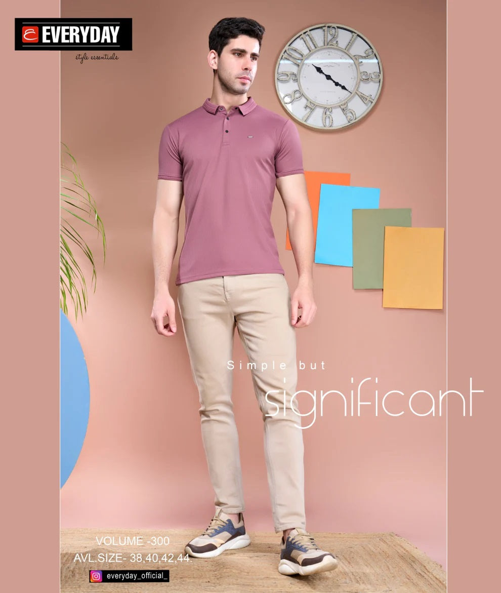 Everyday Men Athleisure Ultra Soft Rose Pink Polo T-Shirt - Short Sleeve, Textured