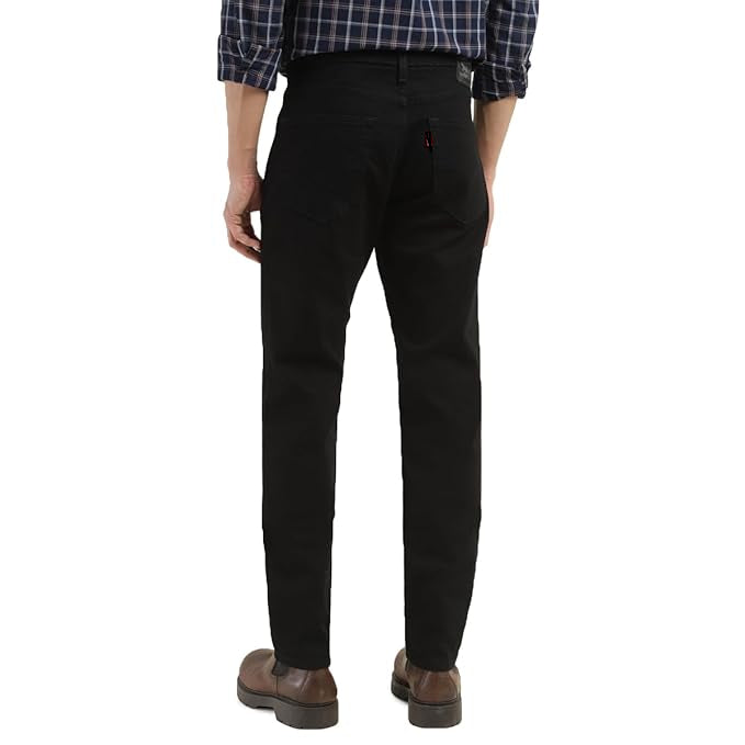 Denim Men Black Cotton Regular Fit Casual Jeans