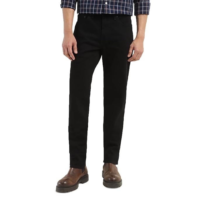 Denim Men Black Cotton Regular Fit Casual Jeans