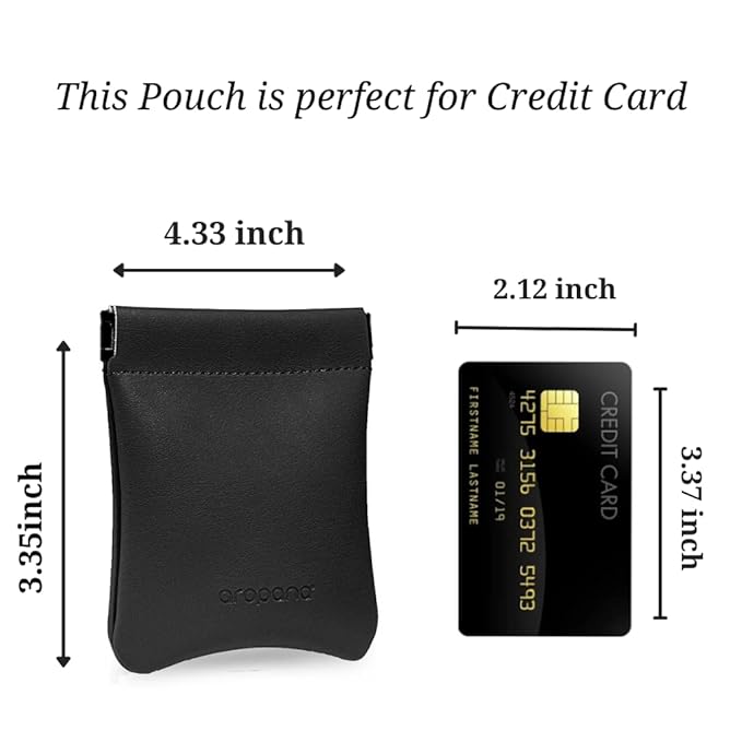 Aropana Leather Travel Organiser Earphone AirPods Case Cosmetic Makeup Pouch Jewellery Bag Contact Lens Pouch Card Holder Mini Wallet for Men & Women (8.5CM × 11CM) Universal Black