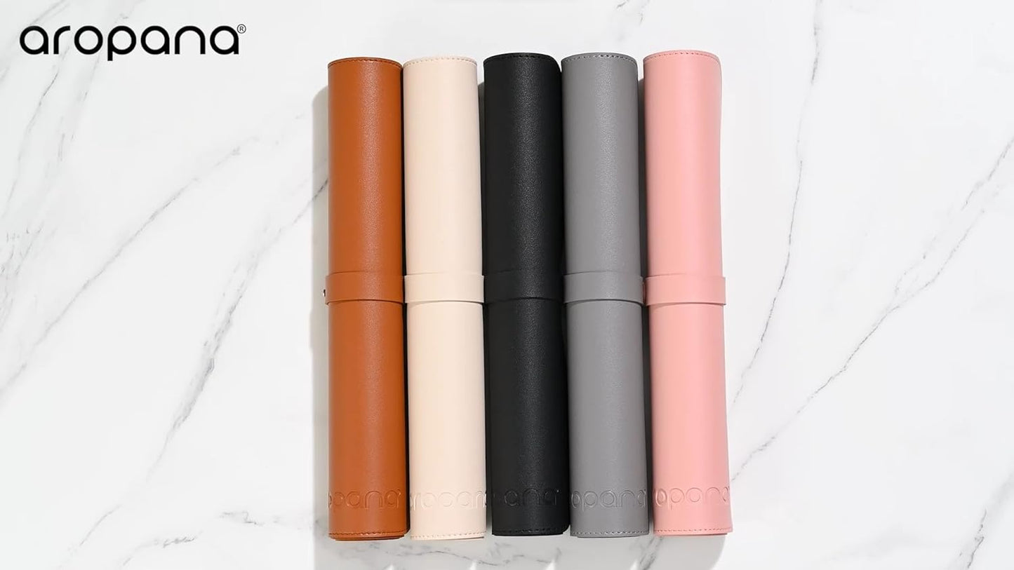 Aropana Anti-Slip Extended Mouse Pad, PU Vegan Leather Desk Mat, Computer Desk Table Protector Pad with Non-Slip Suede Base for Keyboard, Desktop, Laptop, Office, 23.6" x 13.8"inch, Grey