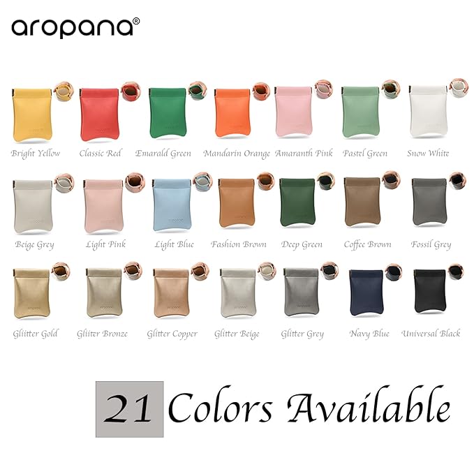 Aropana Self Closing Leather Travel Organiser Earphone AirPods Case Cosmetic Makeup Pouch Jewellery Bag Contact Lens Pouch Card Holder Mini Wallet for Men & Women (8.5CM × 11CM) Glitter Copper