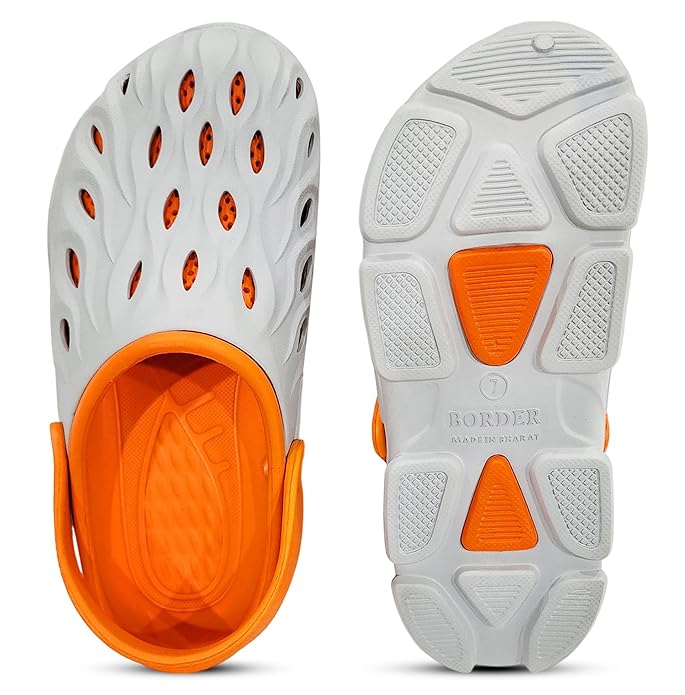 Clogs By Border for Man Grey & Orange