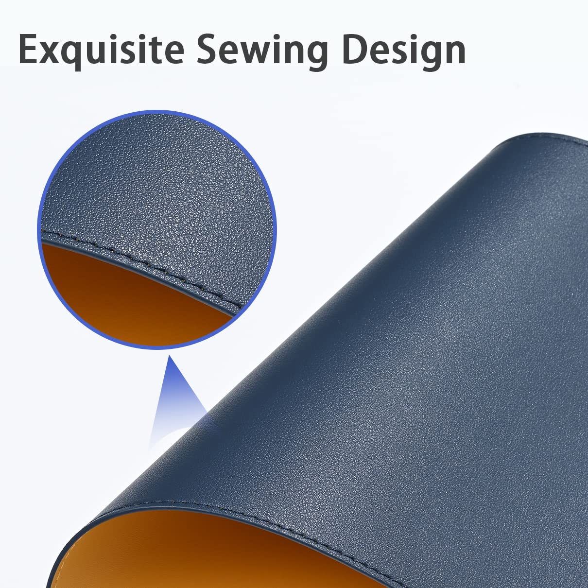 aropana Vegan Leather Desk Mat, Mouse Pad Large, Computer Table Mat, Reversible Extended Laptop Pad for Desk, Dual-Sided Waterproof Edge-Stitched (23.6"x13.8"inch, Brown/Grey)