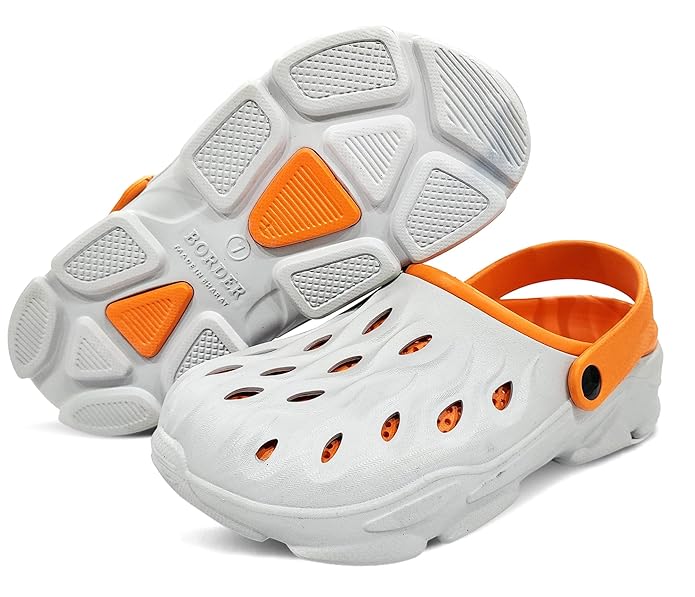 Clogs By Border for Man Grey & Orange