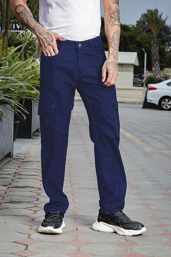 Men's Cargo || Men Cargo Pants || Navy Blue || Men Cargo Pants Denim || Loose Pant for Men || Cargos for Men