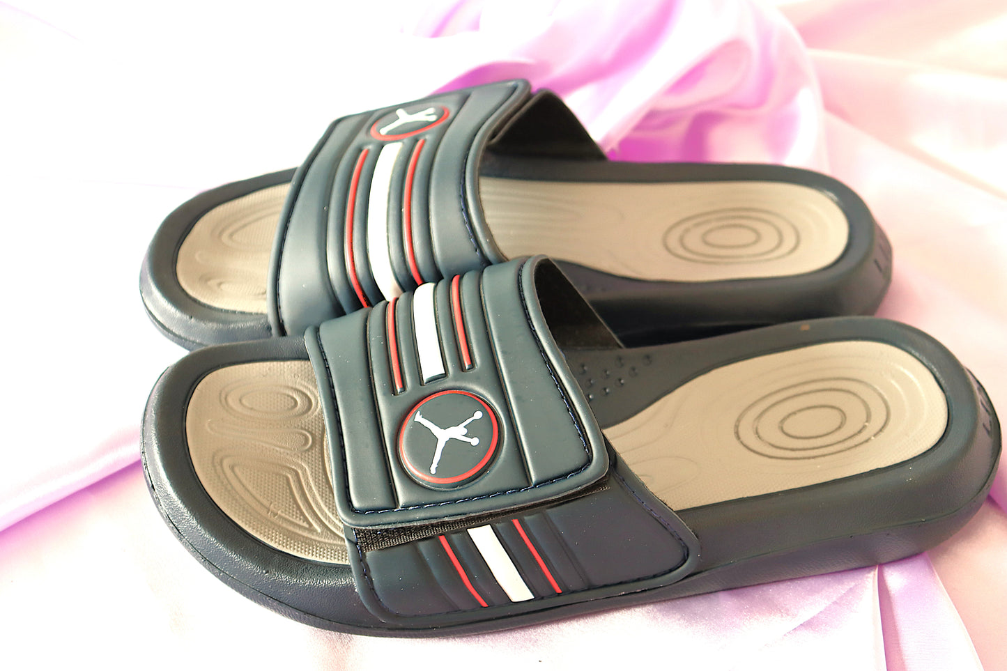 Navy Blue Grey Daily Wear Flip Flops for Man