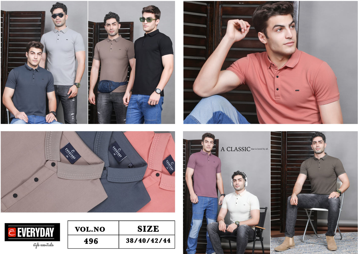 Everyday Men Athleisure Ultra Soft Pink Polo T-Shirt - Short Sleeve, Textured