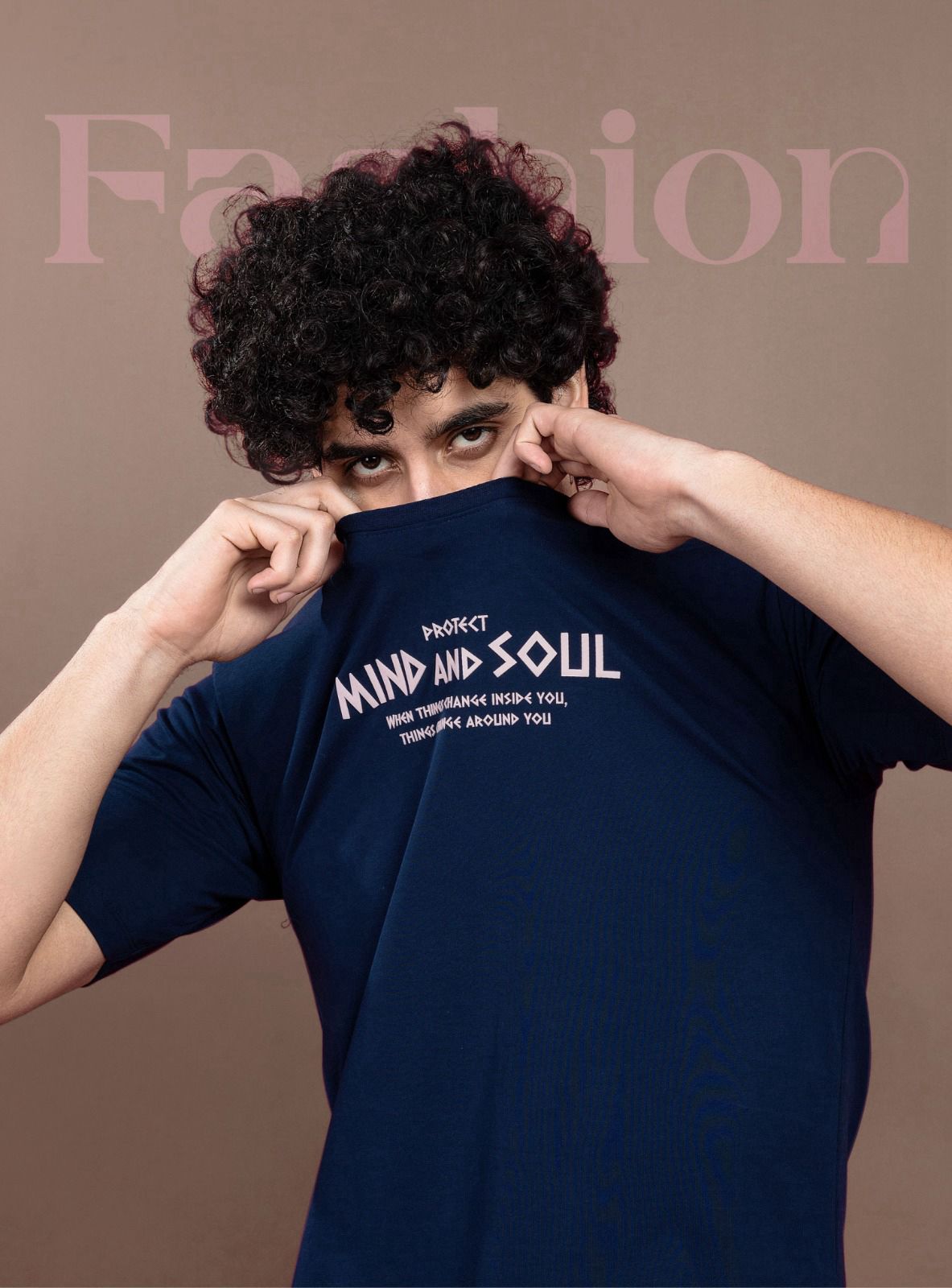 Four Squares Pure Cotton Navy Blue Oversized Fit Originals Typographic Printed Half Sleeve T-Shirt for Men & Boys