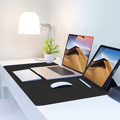Aropana Vegan Leather Desk Pad, Extended Mouse Pad, Office Desk Mat, Reversible Desk Protector, Dual Side Waterproof Edge-Stitched Upgraded Version (36"x17"inch, Black/Red)