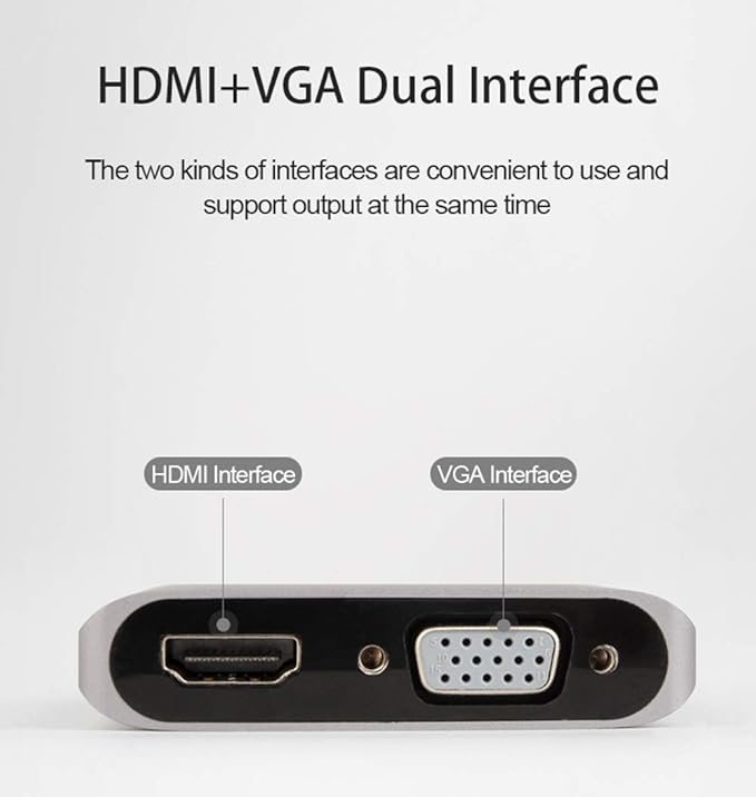 AROPANA USB 3.0 to HDMI VGA Converter, USB to HDMI VGA Sync Output, 4K HD 1080P Multi-Display 2-in-1 USB to HDMI Converter Support Windows 7/8/10 [only for Windows]