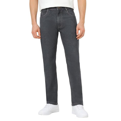 Denim Men Gray Cotton Regular Fit Casual Jeans