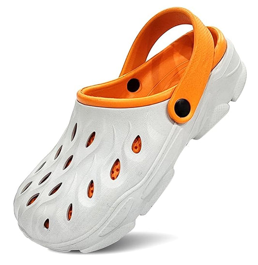 Clogs By Border for Man Grey & Orange