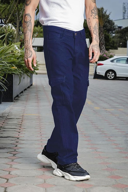 Men's Cargo || Men Cargo Pants || Navy Blue || Men Cargo Pants Denim || Loose Pant for Men || Cargos for Men