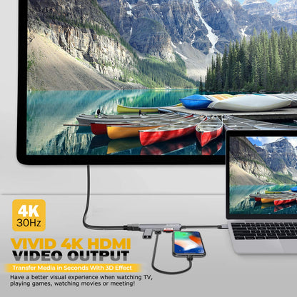 USB C Hub HDMI Adapter for MacBook Pro 2019/2018/2017, Aropana 5 in 1 Dongle USB-C to HDMI, Sd/TF Card Reader and 2 Ports USB 3.0 (Space Gray)