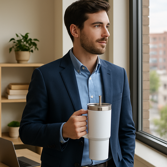 Tumbler Sipper Mug with Lid & Steel Straw | Stainless Steel Vacuum Insulated | Travel Coffee Cup for Hot & Cold Beverages | For Office, Gym, and Travel Use 1200 ml