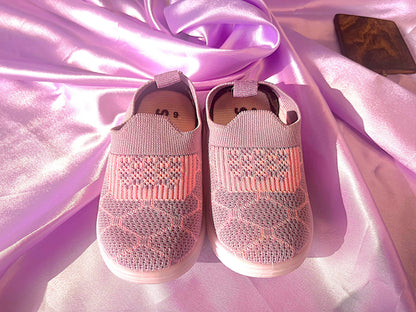 Nino Kids Casual Knitted Shoes Purple with Multicolored LED Lights -7 for 1-4 Years Boys and Girls