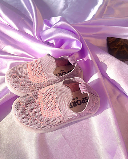 Nino Kids Casual Knitted Shoes Purple with Multicolored LED Lights -7 for 1-4 Years Boys and Girls