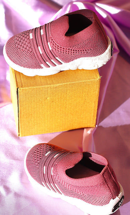Nino Kids Casual Knitted Shoes Onion Pink with whistle (chuchu) for 0-2.5 Years Boys and Girls