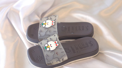 Nino Kids Girls Sandals |3D Teddy | Sandals for Girls | Girls Fashion Sandals | Sandals for Kids Girls (Gray)