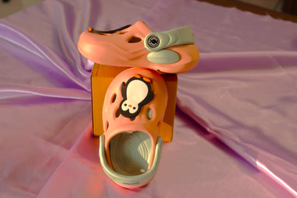 Vertix Attractive Clog Shoes for Boys & Girls || Indoor & Outdoor Sandals Clogs for Kids Pink & Olive Green