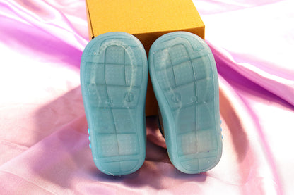 Nino Kids Casual Knitted Shoes Sky Blue with Multicolored LED Lights for 1-4 Years Boys and Girls
