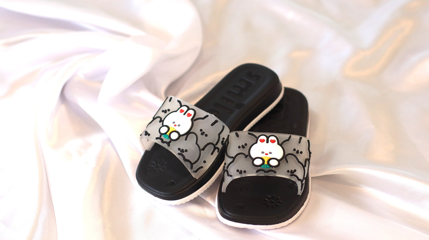 Nino Kids Girls Sandals |3D Teddy | Sandals for Girls | Girls Fashion Sandals | Sandals for Kids Girls (Black)