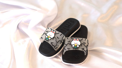 Nino Kids Girls Sandals |3D Teddy | Sandals for Girls | Girls Fashion Sandals | Sandals for Kids Girls (Black)