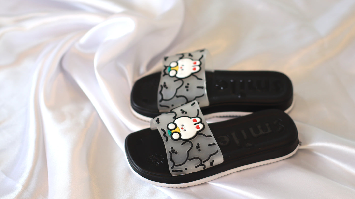 Nino Kids Girls Sandals |3D Teddy | Sandals for Girls | Girls Fashion Sandals | Sandals for Kids Girls (Black)