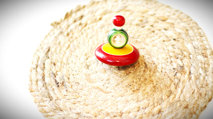 Wooden Desi Spinning Toy, Lattu, Buguri, Toy for Kids, Flat and Long Spinner