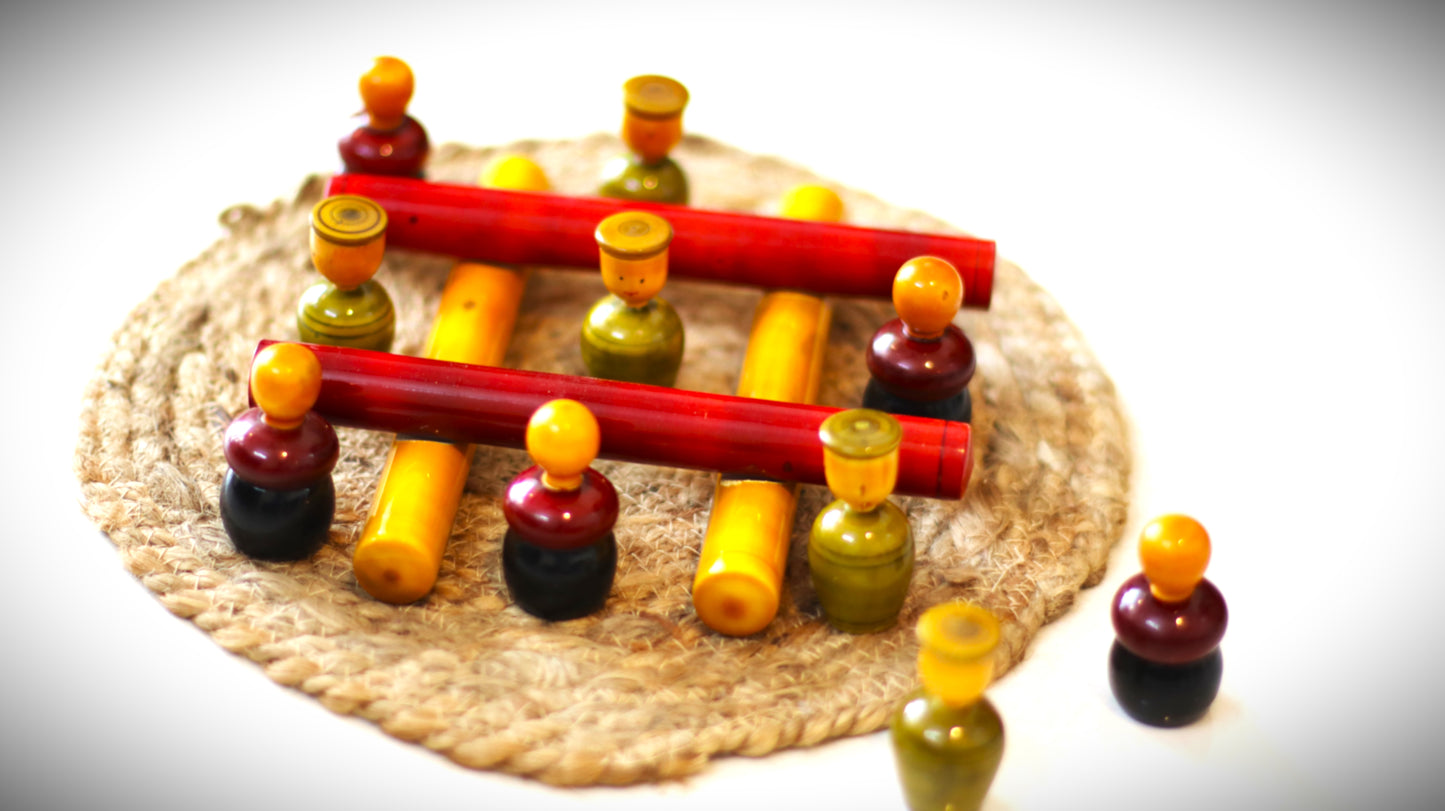 Wooden Tic Tac Toe Game , Channapatna toys Board Games for Adults and Kids