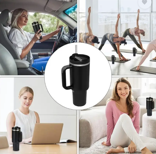 Tumbler Sipper Mug with Lid & Steel Straw | Stainless Steel Vacuum Insulated | Travel Coffee Cup for Hot & Cold Beverages | For Office, Gym, and Travel Use 1200 ml