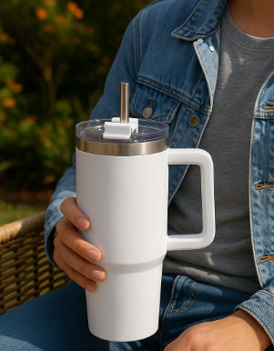Tumbler Sipper Mug with Lid & Steel Straw | Stainless Steel Vacuum Insulated | Travel Coffee Cup for Hot & Cold Beverages | For Office, Gym, and Travel Use 1200 ml