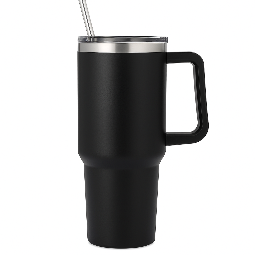 Tumbler Sipper Mug with Lid & Steel Straw | Stainless Steel Vacuum Insulated | Travel Coffee Cup for Hot & Cold Beverages | For Office, Gym, and Travel Use 1200 ml