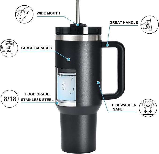 Tumbler Sipper Mug with Lid & Steel Straw | Stainless Steel Vacuum Insulated | Travel Coffee Cup for Hot & Cold Beverages | For Office, Gym, and Travel Use 1200 ml