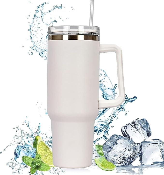 Tumbler Sipper Mug with Lid & Steel Straw | Stainless Steel Vacuum Insulated | Travel Coffee Cup for Hot & Cold Beverages | For Office, Gym, and Travel Use 1200 ml