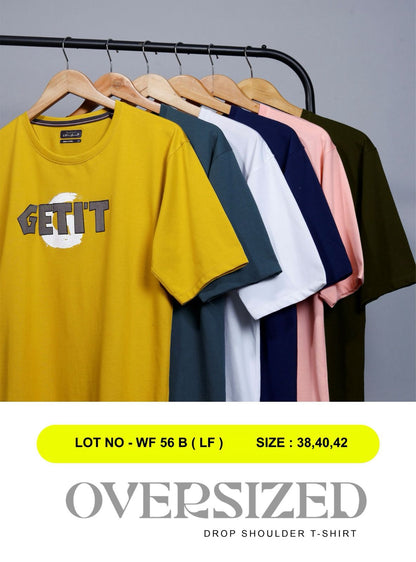 Four Squares Pure Cotton Pink Oversized Fit Originals Typographic Printed Half Sleeve T-Shirt for Men & Boys