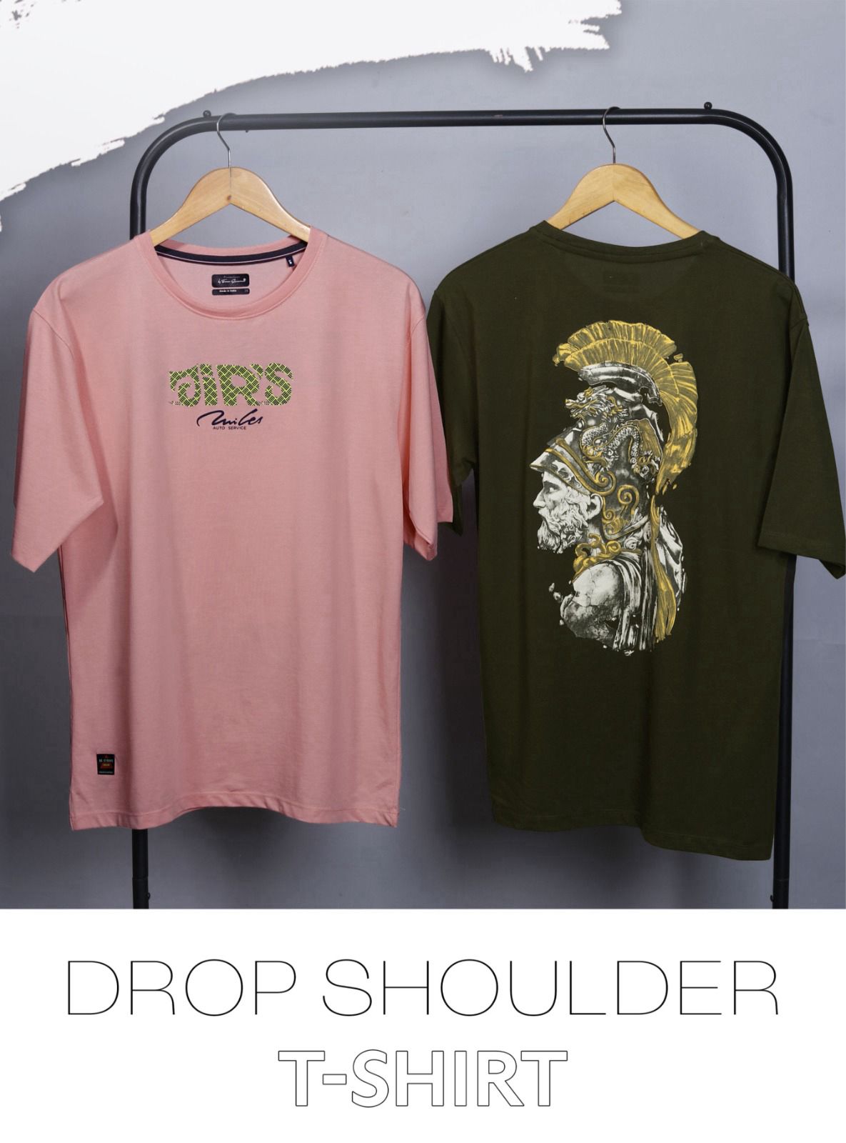 Four Squares Pure Cotton Pink Oversized Fit Originals Typographic Printed Half Sleeve T-Shirt for Men & Boys